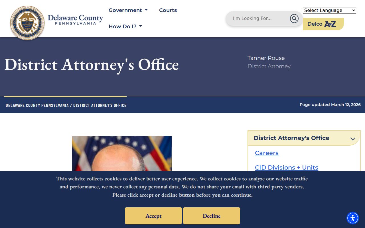 Chester criminal records and Delaware County District Attorney programs