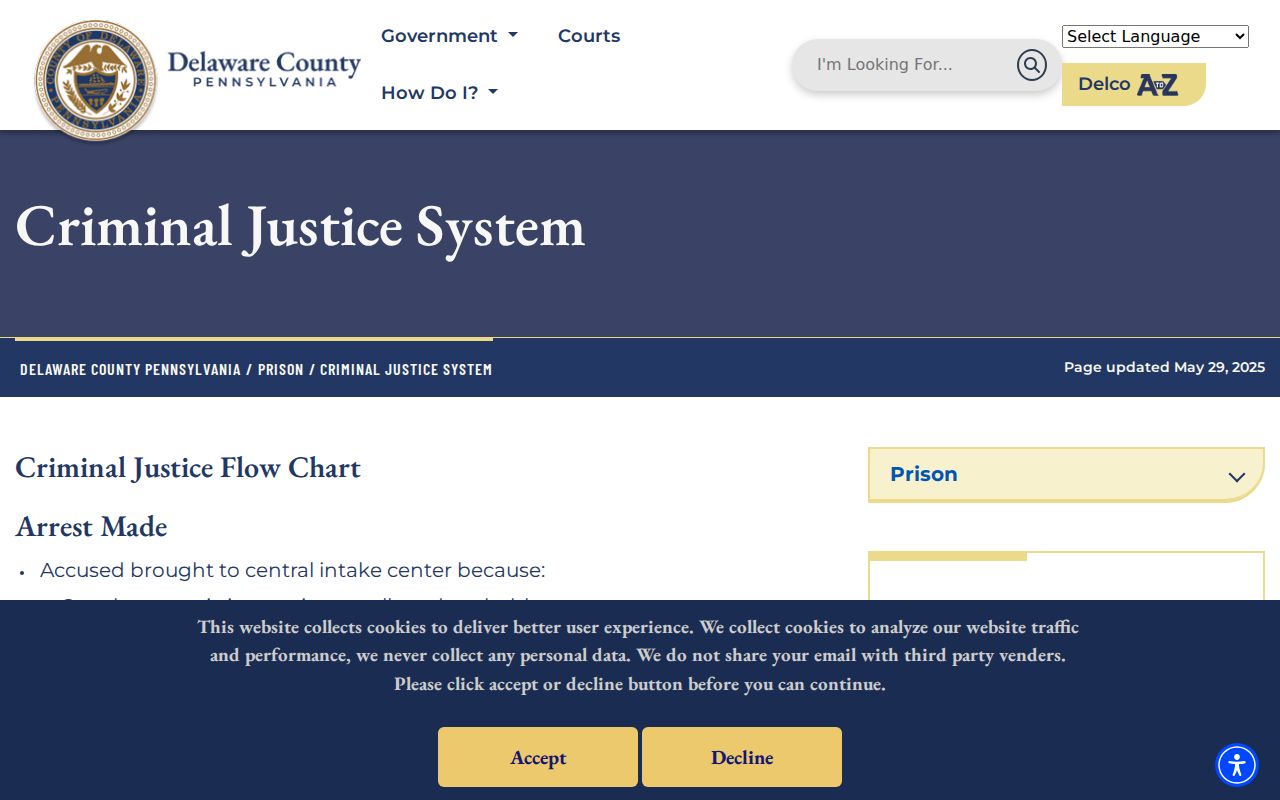 Delaware County arrest records and court process