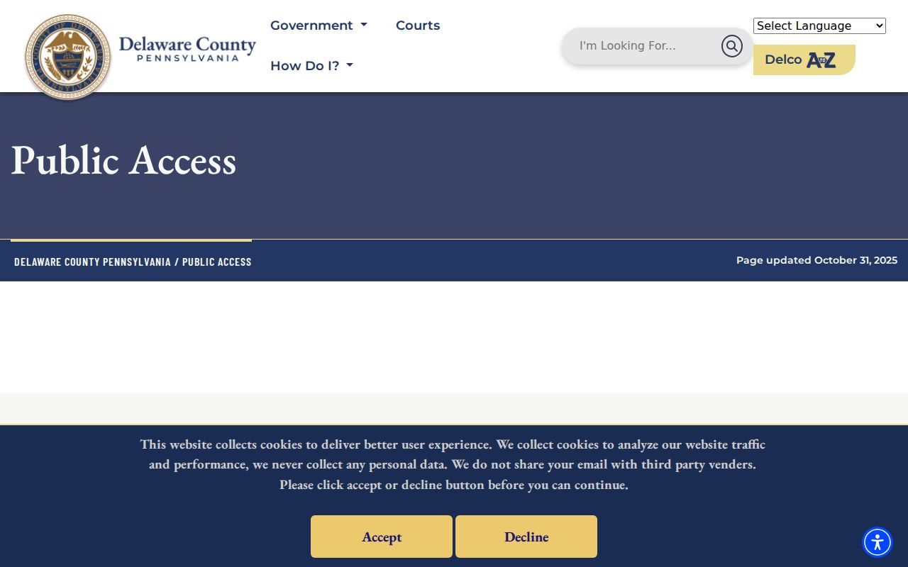Delaware County criminal history public access gateway