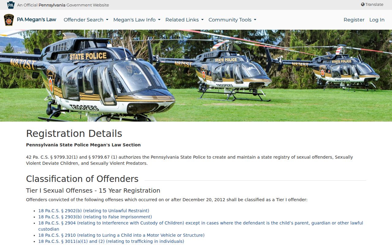 Delaware County sex offender tier verification rules