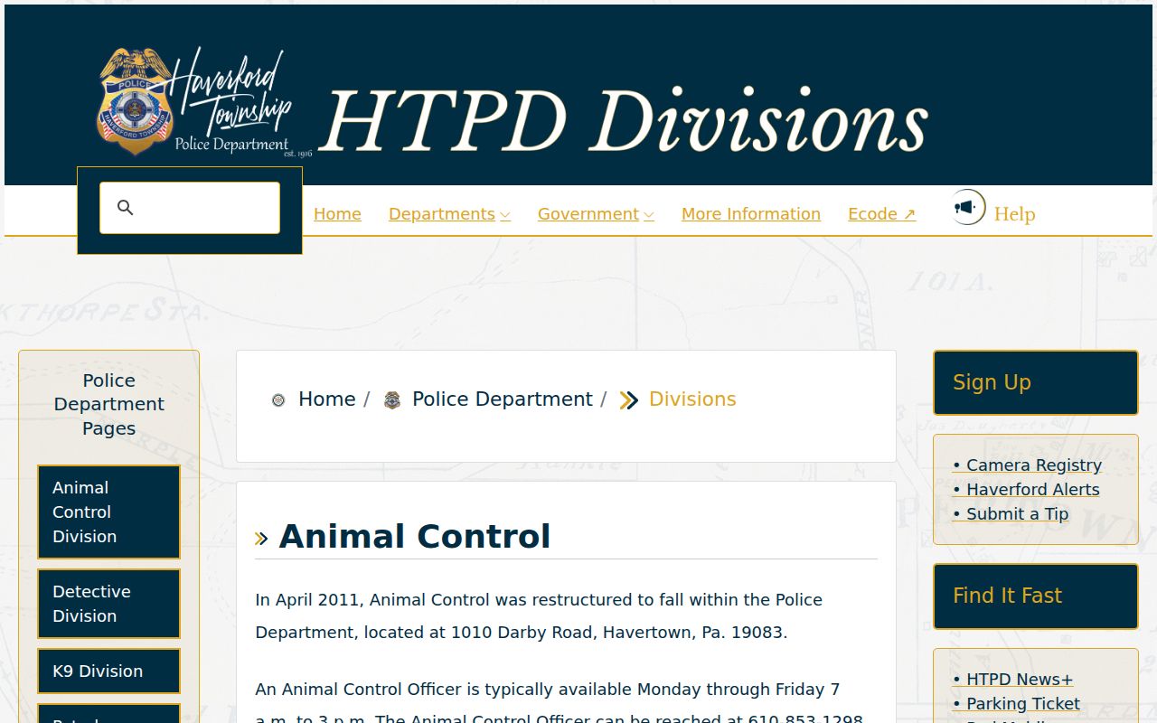 Haverford criminal records Police Staff Services and Records Unit